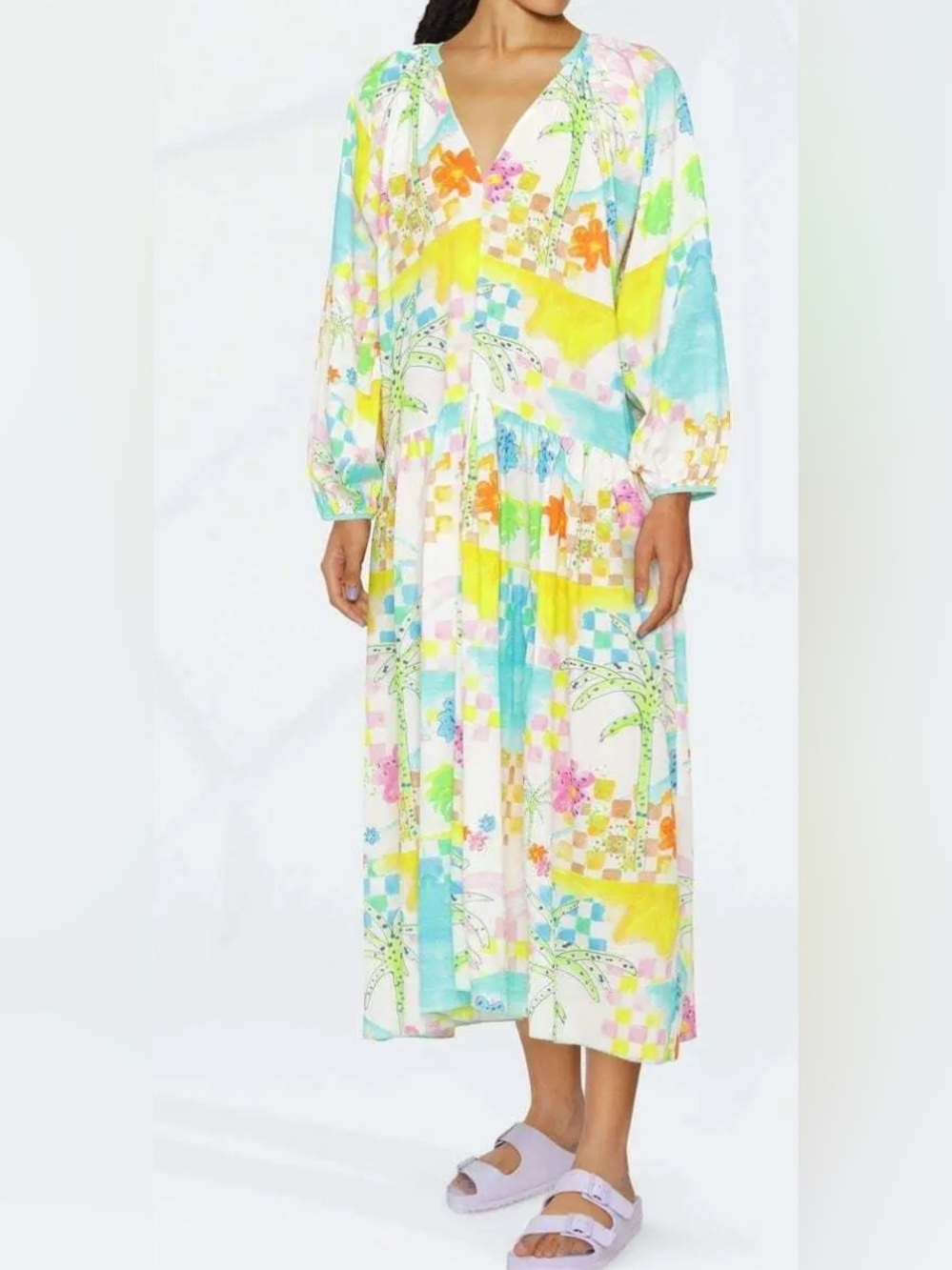 Siedres Graphic Print Empire Line Dress Size 36/US S